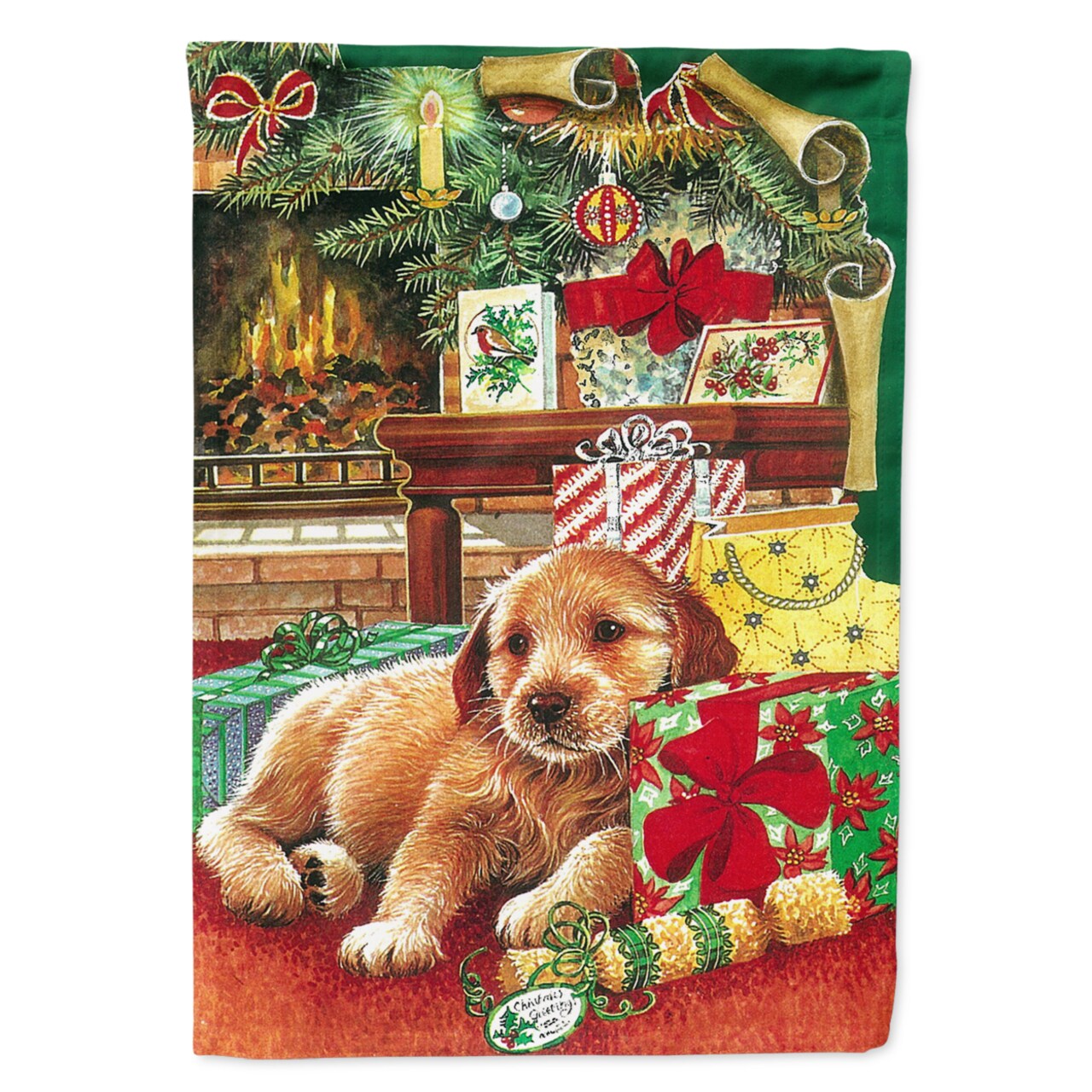 Caroline&#x27;s Treasures   APH7552CHF Christmas Puppy Flag Canvas House Size , Large, multicolor